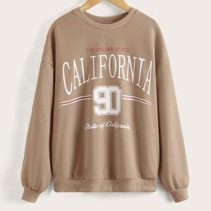 SHEIN Sweatshirt Drop Shoulder Letter Graphic Pullover